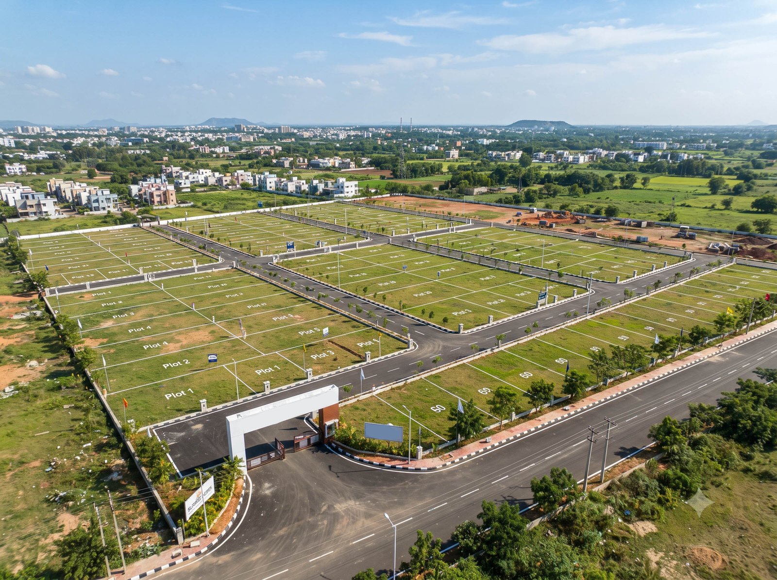 Aerial view of Hans Infra Tech plotted development – Lucknow